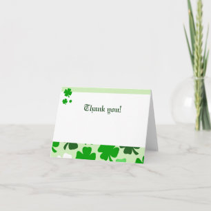 Shamrocks Green Irish Folded Thank you notes
