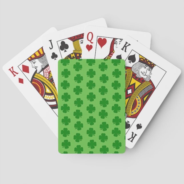 Shamrocks, Happy St. Patrick's Day! Playing Cards (Back)