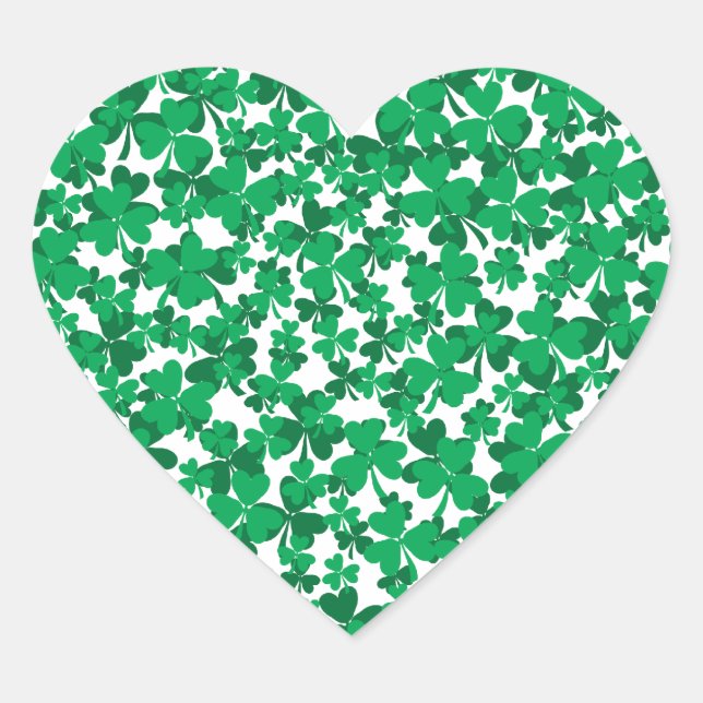 shamrocks, Ireland, Irish, proud to be Irish Heart Sticker (Front)