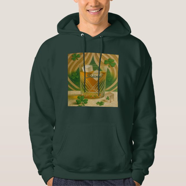 Shamrocks Irish Whiskey Tumbler "Sláinte!" Hoodie (Front)