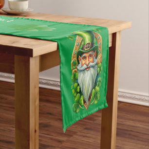 Shamrocks & Leprechauns St Patrick's Day Short Table Runner