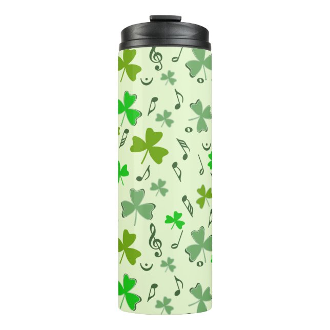 Shamrocks Music Notes  Thermal Tumbler (Front)