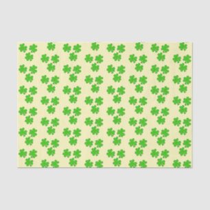 Shamrocks on Pale Yellow Tissue Paper