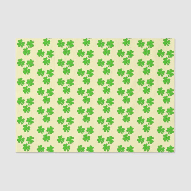 Shamrocks on Pale Yellow Tissue Paper (Front)
