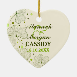 Shamrocks Polka Dots Wedding Ceramic Tree Decoration