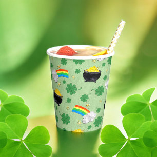 Shamrocks Rainbow Gold Cauldron Paper Cups