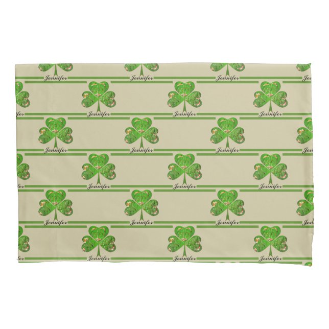 Shamrocks Repeat  Pillow Case (Front)