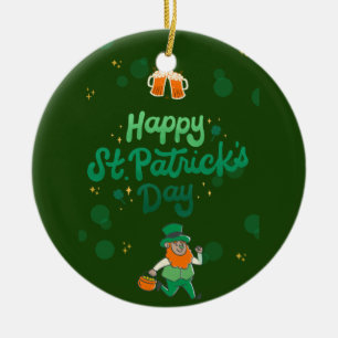 "Shamrocks & Shenanigans: A St. Patrick's Day  Ceramic Tree Decoration