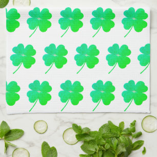 Shamrocks St. Patricks Day Green Kitchen Towels
