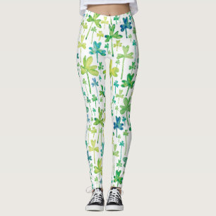 Shamrocks St. Patrick's Day Green White Leggings