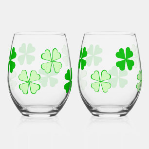 Shamrocks Stemless Wine Glasses