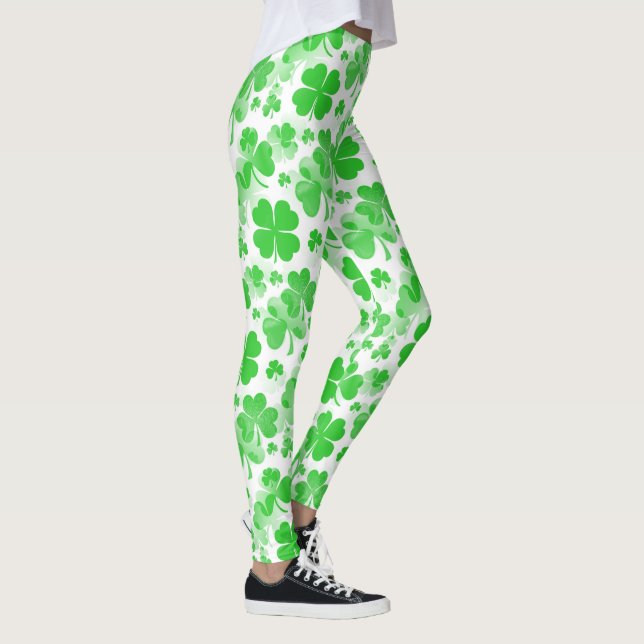Shamrocks Tattoo seamless pattern + your ideas Leggings (Right)