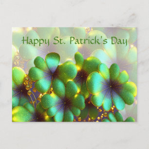 Shamrocks with gold accents, St. Patrick's Day Postcard