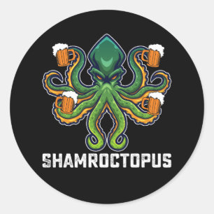 Shamroctopus Octopus Lover St Patrick's Day Classic Round Sticker