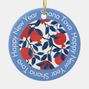 Shana Tova - Happy Jewish New year Ceramic Tree Decoration