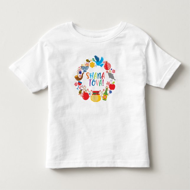 🍯 🍎🐟  Shana Tova! Happy New Year2 Toddler T-Shirt (Front)