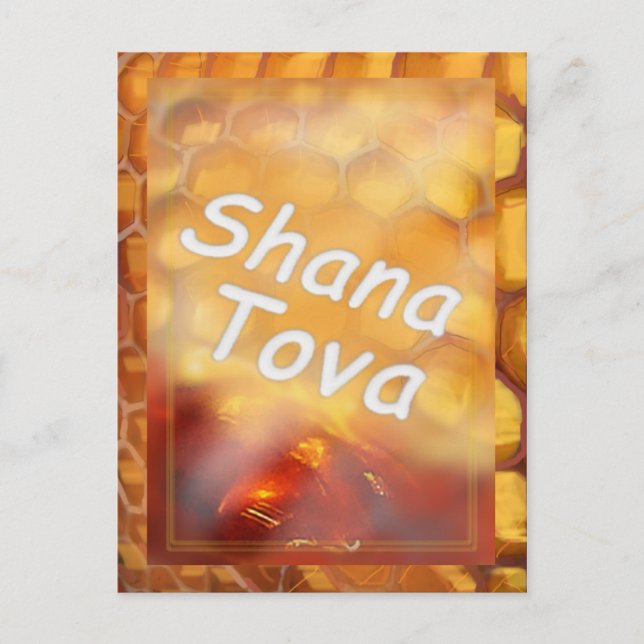 Shana-Tova Honey drawing Happy Rosh HaShana Postcard (Front)