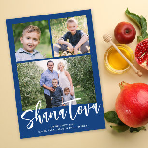 Shana Tova Rosh Hashanah Multi-Photo Photo Holiday Card