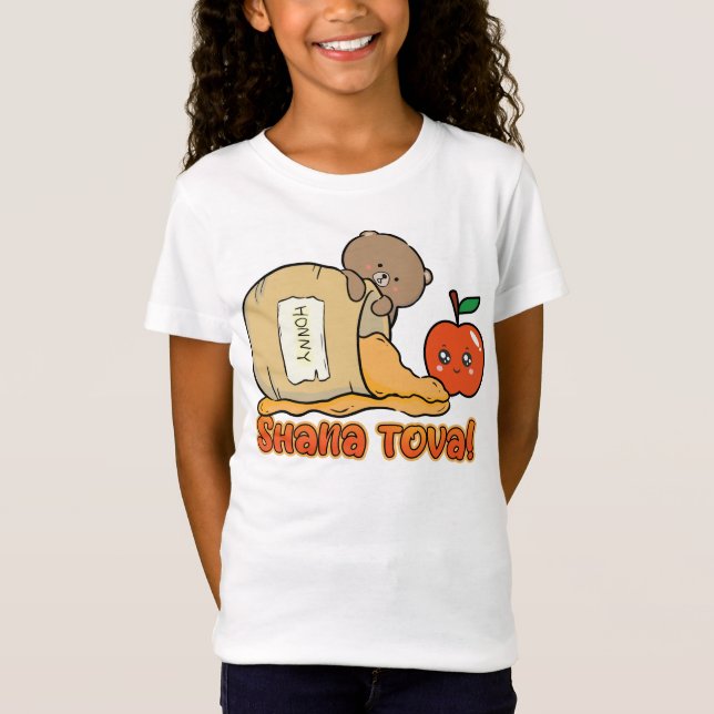 Shana tova Rosh Hashanah tee for girls, kids (Front)