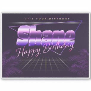 Shane Name First name lila retro Sticker Birthday