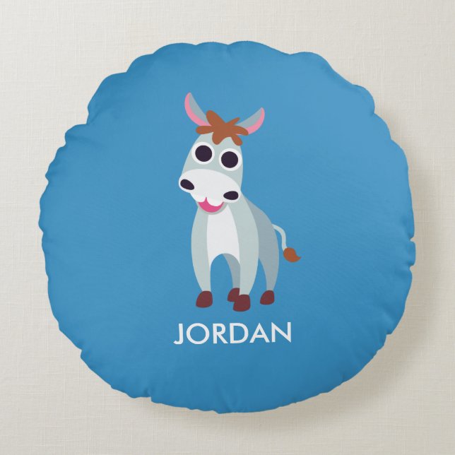 Shane the Donkey Round Cushion (Front)