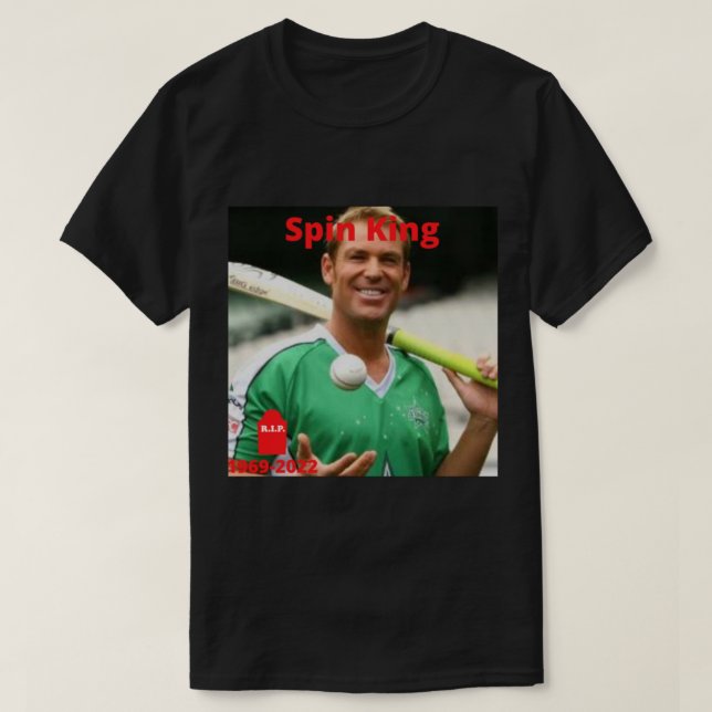 Shane Warne Cricket Player - Spin King Active    T-Shirt (Design Front)