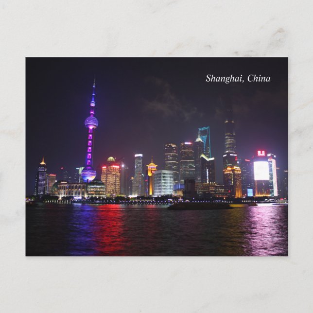 Shanghai by night China Postcard (Front)