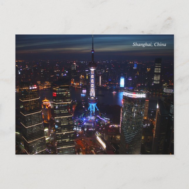 Shanghai by night China Postcard (Front)