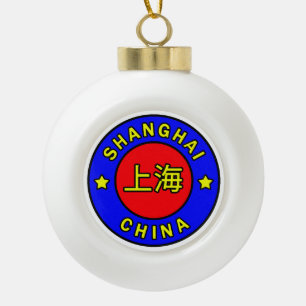 Shanghai China Ceramic Ball Christmas Ornament