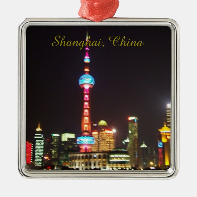Shanghai China Christmas Ornament (Front)