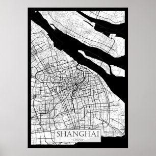 Shanghai China Map Poster