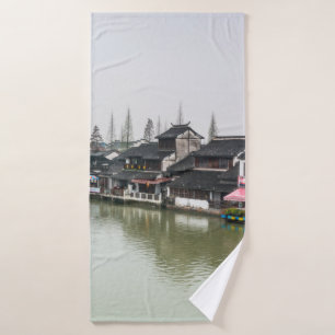 Shanghai, China, Mar 30, 2017, Wooden historic bui Bath Towel