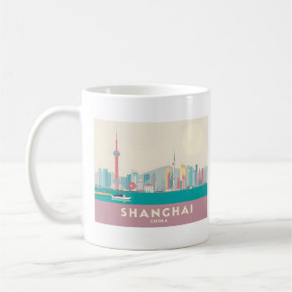 Shanghai China The Bund Pastel Travel Coffee Mug
