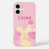 Shanghai China Travel Pink Poster