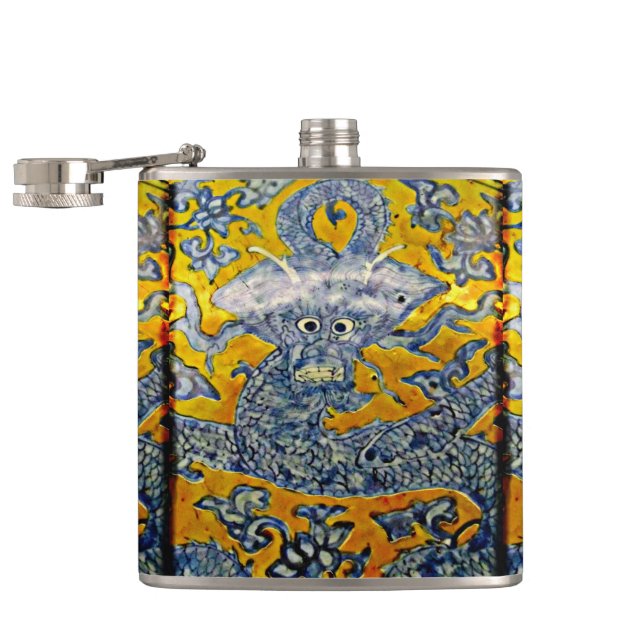 Shanghai Dragon Plate Hip Flask (Opened)