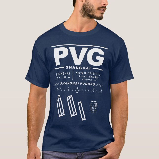 Shanghai Pudong International Airport PVG T-Shirt (Front)
