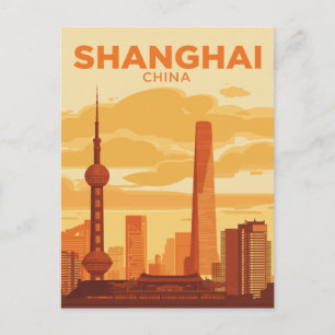 Shanghai Skyline Travel Postcard