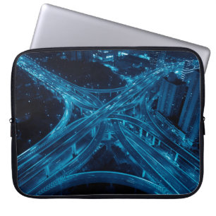 Shanghai Yanan Road overpass bridge at night with  Laptop Sleeve