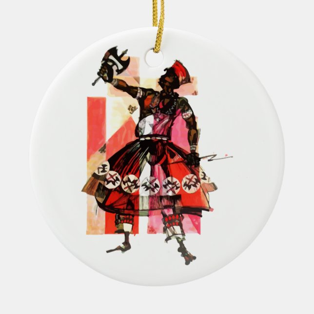 Shango orisha ceramic tree decoration (Front)
