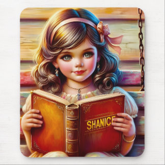 SHANICE ~ Sweet Vintage Girl Reads Book ~ Mousepad
