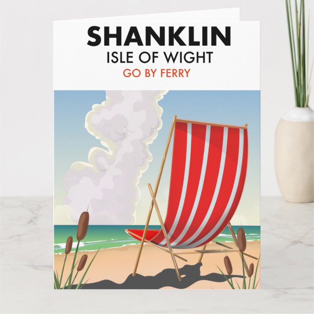 Shanklin Beach isle of wight travel poster. Card (Front)
