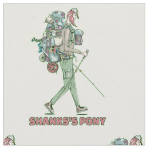 Shanks's pony funny hiker walking fabric