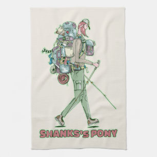 Shanks's pony funny hiker walking tea towel