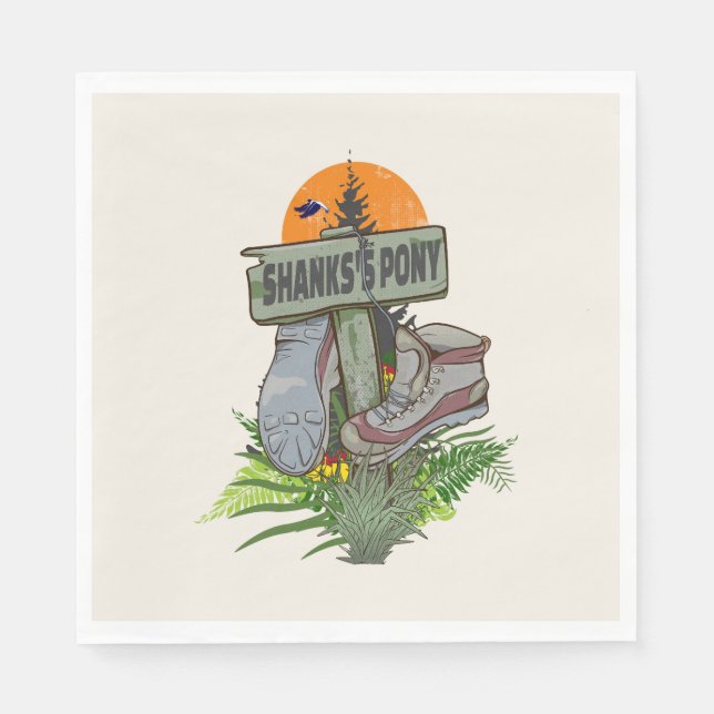 Shanks's pony old hiking boots napkin (Front)
