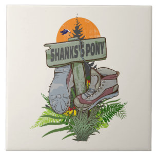 Shanks's pony old hiking boots tile