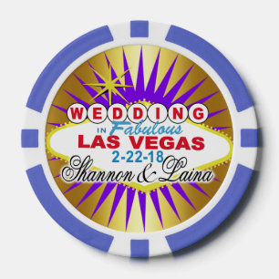 Shannon2 purple red wedding Vegas poker chip