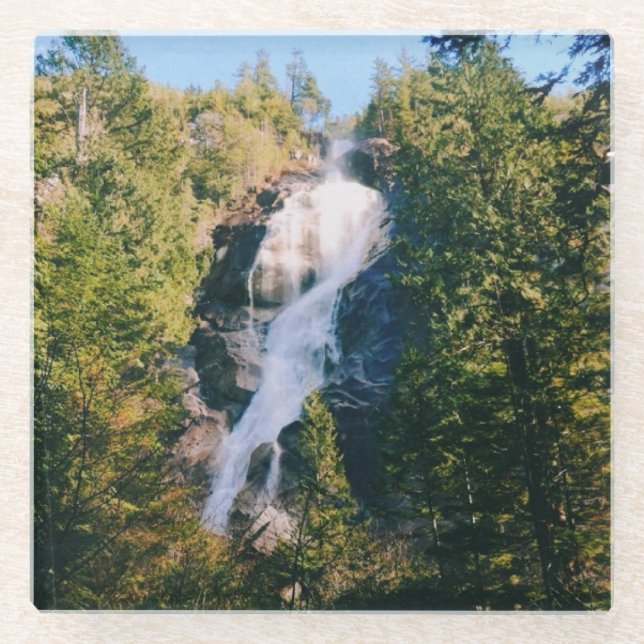 Shannon Falls, Squamish, Canada  Glass Coaster (Front)