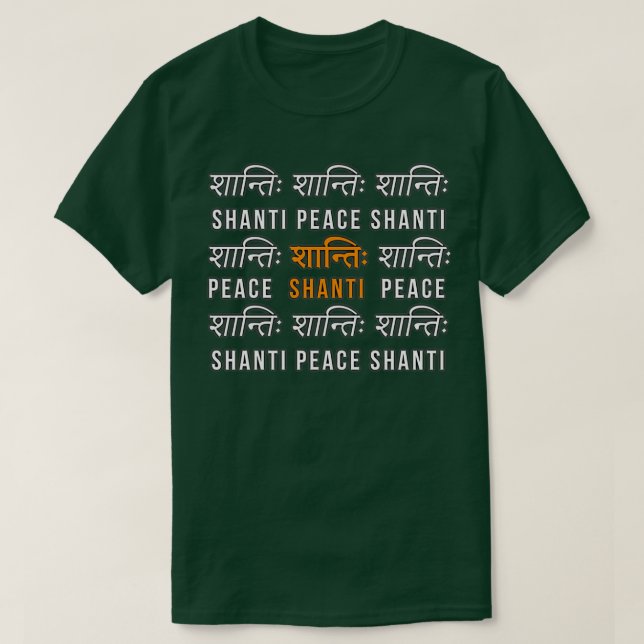 Shanti Hindi Sanskrit T-Shirt (Design Front)