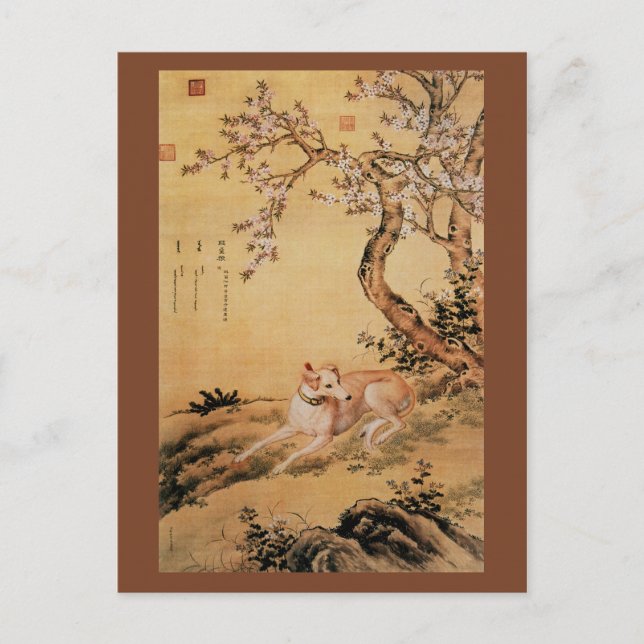 Shanxing Wolf ~睒星狼~Greyhound ~Giuseppe Castiglione Postcard (Front)