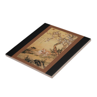 Shanxing Wolf~(睒星狼)~Greyhound Giuseppe Castiglione Tile